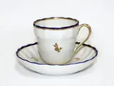 18th century by Late Derby coffee cup and saucer, offered Oct 2014