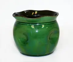 Christopher Dresser design, Watcombe pottery green glaze vase
