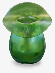 Christopher Dresser design, Clutha iridescent green glass vase