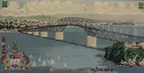 Auckland Harbour Bridge by Feltex carpet pictorial floor rug, sold Oct 2014