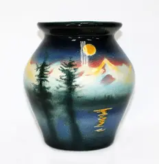 Cameron Brown, Hand painted landscape design vase