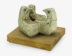 Muriel Carrick Moody, Three stoneware salt glazed stylised doves