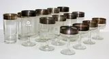 Dorothy Thorpe, Rare collection of twelve wine glasses and four tumblers