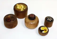Elizabeth Fraser, Five 1970s turned wood boxes