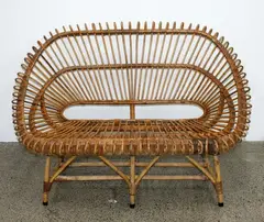 Rare Java couch in woven cane by John Crichton, sold May 2014