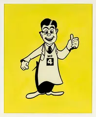 The Original 4 Square Man, commercial art sign (section)