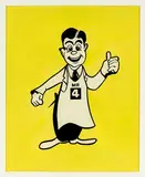 The Original 4 Square Man, commercial art sign (section)