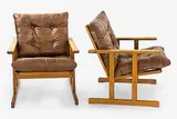 Jorgan Baekmark for Fdb Moblier, A pair of teak framed armchairs