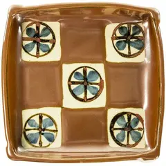 Stoneware square dish by Shoji Hamada, offered Mar 2014