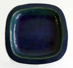 Large stoneware square charger by Len Castle, sold Mar 2014