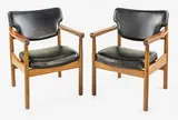 Jw Backhouse Limited, A good pair of New Zealand made mahogany framed armchairs