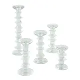 Timo Sarpaneva for Litala, Pair of Festivo four ring candlesticks