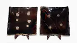 Jason Hess [Usa], Pair of stoneware square platters