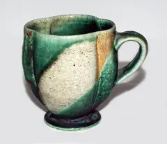 Stoneware handled tea cup by Jeff Oestreich, offered Oct 2013
