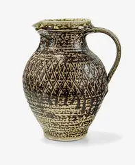 Good stoneware jug by Mirek Smisek, offered Oct 2013