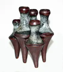 Unusual stoneware conjoined multi aperture vase by Len Castle, sold Oct 2013