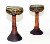 Len Castle, Two stoneware wine goblets
