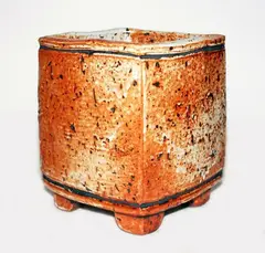Stoneware square form vase by Peter Alger, sold Oct 2013