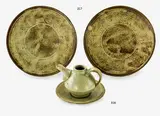 Shimaoka Tatsuzo, Stoneware shoyosashi [soya sauce pot and dish]