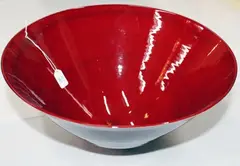 Large red glazed hemispherical bowl by John Parker, sold Jul 2013