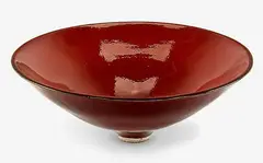 Earthenware flared bowl by Len Castle, sold Jul 2013