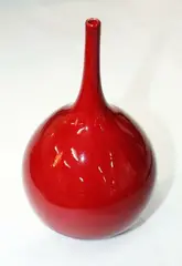 Red glazed bottle vase by John Parker, sold Jul 2013