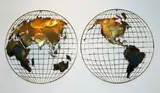 Curtis Jeré, Two-piece metal World globe wall sculpture