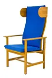 1960s high backed oak armchair by Borge Mogensen for Fredericia Stolefabric, sold Jul 2013