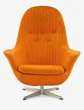 1960s swivel chair with original orange textured-fabric upholstery by G Thams for Vejen Polstermobelfabrik, offered Jul 2013