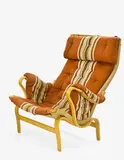 Bruno Mathsson for Dux, Vintage Pernilla armchair and matching footstool