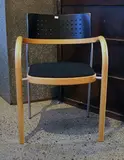 Magnus Oleson, Pair Danish laminated Beech office chairs
