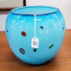 Blue glass vase by Gary Nash, sold Jul 2013