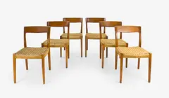 Svegards Markaryd, Swedish extending teak dining table and set of six chairs matching chairs.