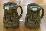 Len Castle, Two stoneware beer mugs