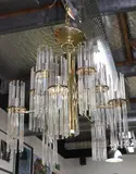 Lightolier, 1970’s glass rod chandelier