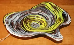 Murano, spatter glass dish