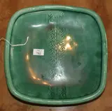 Kay Green, Press moulded emerald green glazed dish