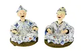 Meissen style, Rare pair of 19th century German musical figures.