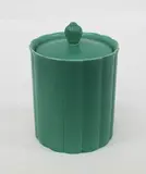 Keith Murray, green glazed lidded biscuit barrel.