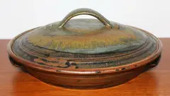 Large stoneware casserole dish by Peter Stichbury, sold Oct 2012