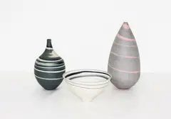 Two agateware vases by John Parker, sold Oct 2012
