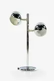 1960’s double moon chrome lamp, raised on a circular base.
