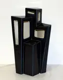 1980’s architectural lamp, with blue glaze