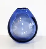 Per Lütken for Holmegaard, Blue tinted ovoid glass vase