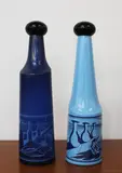 Two blue glass decanters by Salvador Dali for Rosso Antico, sold Oct 2012