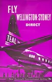 1960s Travel Poster, TEAL Fly Wellington-Sydney Direct