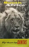 1960s Travel Poster, South Africa Fly there by Qantas (Lion)