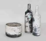 Graham Ambrose, Two earthenware bottle vases & a bowl