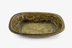Large stoneware dish by Len Castle, sold Oct 2012