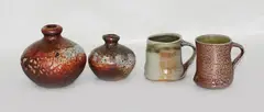 Matt Mclean, Four stoneware salt glazed mugs